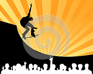 Skateboard contest show vector