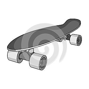 Skateboard.Extreme sport single icon in monochrome style vector symbol stock illustration web.