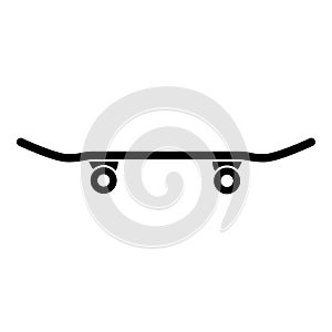 Skateboard icon black color illustration flat style simple image