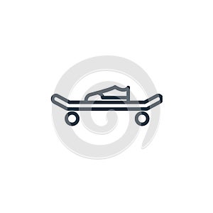 skateboard icon vector from sport concept. Thin line illustration of skateboard editable stroke. skateboard linear sign for use on