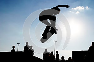 Skateboard jump photo