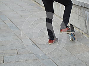 Skateboard, a man riding and making stunts