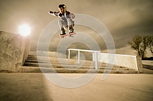 Skateboard ollie photo