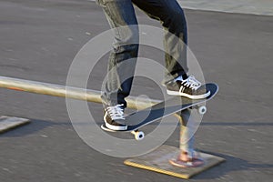 Skateboard rail slide
