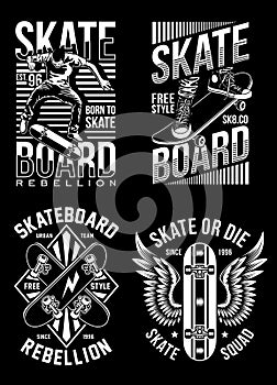 Skateboard T-shirt Designs Collection