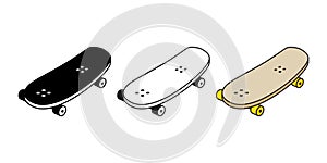 Skateboard vector icon logo symbol extreme sport cartoon character doodle illustration design