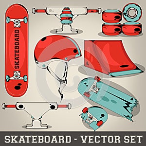 Skateboard Vector Set