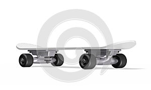 Skateboard on a white background. 3d rendering