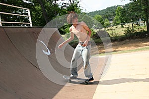Skateboarder in Action