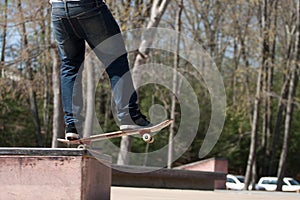 Skateboarder on a Grind Rail