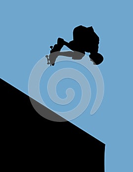 Skateboarder in Halfpipe ramp