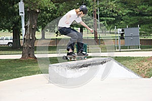 Skateboarder Landing