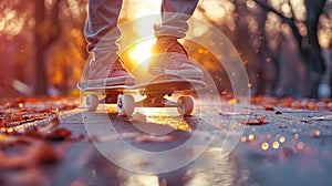 Skateboarder performing a trick