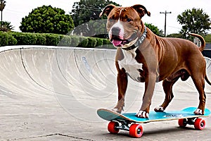 Skateboarder Pitbull attack