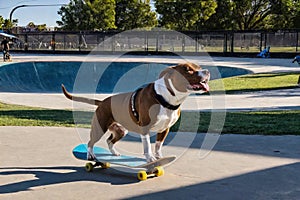 Skateboarder Pitbull attack