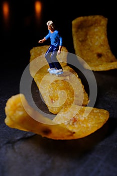 Skateboarder Riding Corn Chip