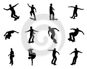 Skateboarder silhouettes photo