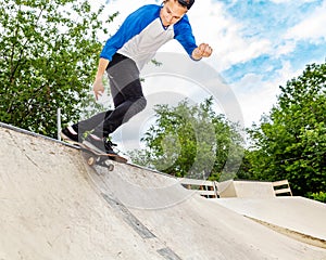 Skateboarder in the skatepark