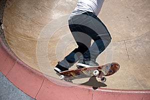 Skateboarder Skating Inside