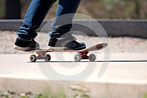 Skateboarders Feet Close Up