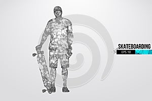 Skateboarding. Abstract silhouette of skateboarder. Convenient organization of eps file. Vector illustration