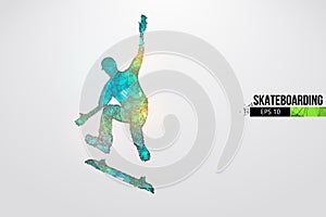 Skateboarding. Abstract silhouette of skateboarder. Convenient organization of eps file. Vector illustration