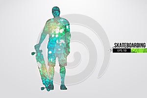 Skateboarding. Abstract silhouette of skateboarder. Convenient organization of eps file. Vector illustration