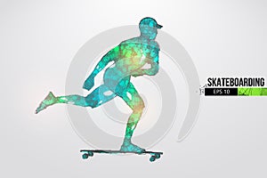 Skateboarding. Abstract silhouette of skateboarder. Convenient organization of eps file. Vector illustration