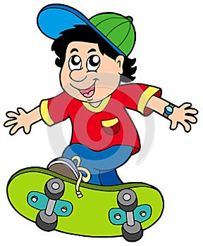 Skateboarding boy