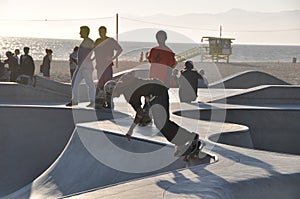 Skateboarding in counterlight