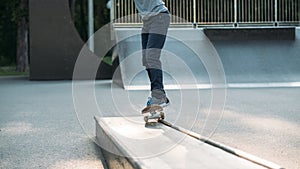 Skateboarding man active life skate park legs