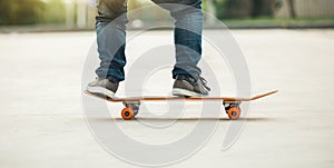 Skateboarding on parking lot