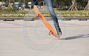 Skateboarding on parking lot