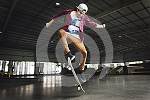 Skateboarding Practice Freestyle Extreme Sports Concept