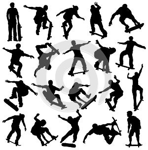 Skateboarding Silhouette, Skaters, Extreme Sport