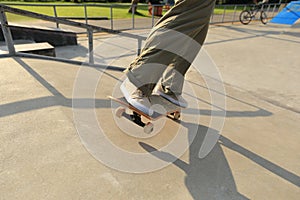 Skateboarding at skatepark