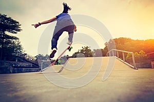 Skateboarding at skatepark