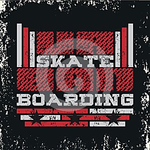 Skateboarding t-shirt, T-shirt inscription, typography graphic design photo