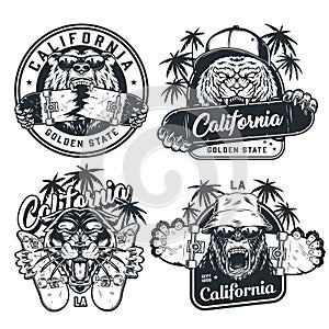 Skateboarding vintage labels