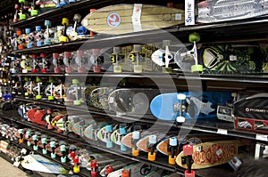 Skateboards in store