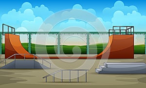 Skatepark concept of nature background