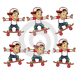 Skater Boy Jumping Cartoon Sprite