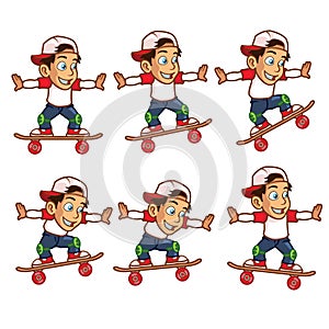 Skater Boy Jumping Cartoon Sprite photo