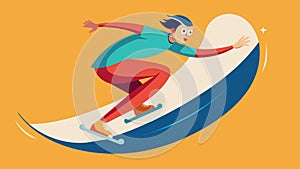 A skater carving graceful arcs on a halfpipe the joy of the sport evident on their face.. Vector illustration. photo