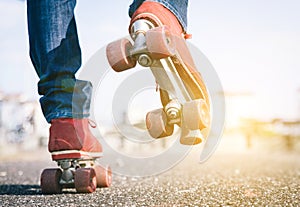 Skater close up in action