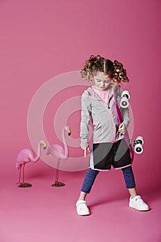 Skater girl with board