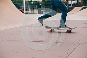 Skater skating on ramp