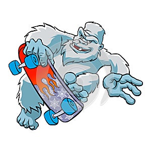 Skater yeti ,Sasquatch cartoon