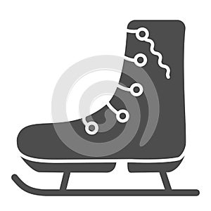 Skates for figure skating line and solid icon. Ice skates outline style pictogram on white background. Winter sport sign