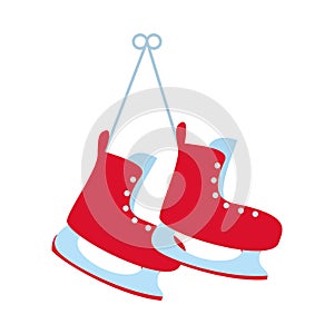 Skates ice hockey isolated icons